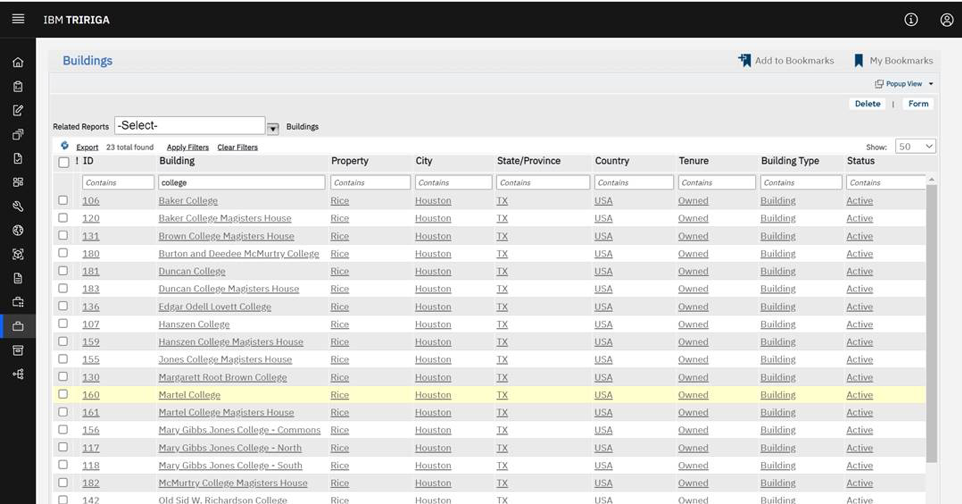 IBM TRIRIGA FAQs Facilities Rice University